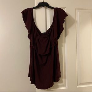 Torrid size 4 off the shoulder burgundy top